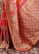 Bride Wear Maroon And Multi Banarasi Silk Saree